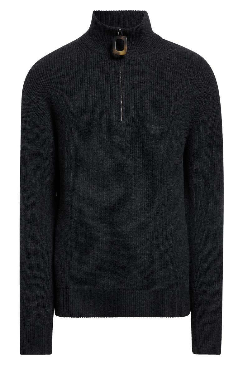 Ribbed Half Zip Sweater, Alternate, color, STEEL