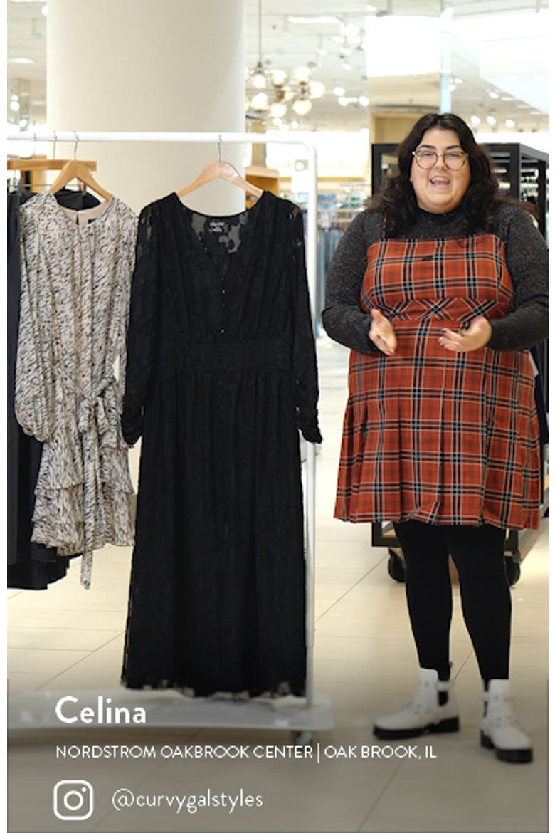 Sweet Sass Long Sleeve Burnout Chiffon A-Line Dress video