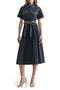 Short Sleeve Fit & Flare Midi Shirtdress