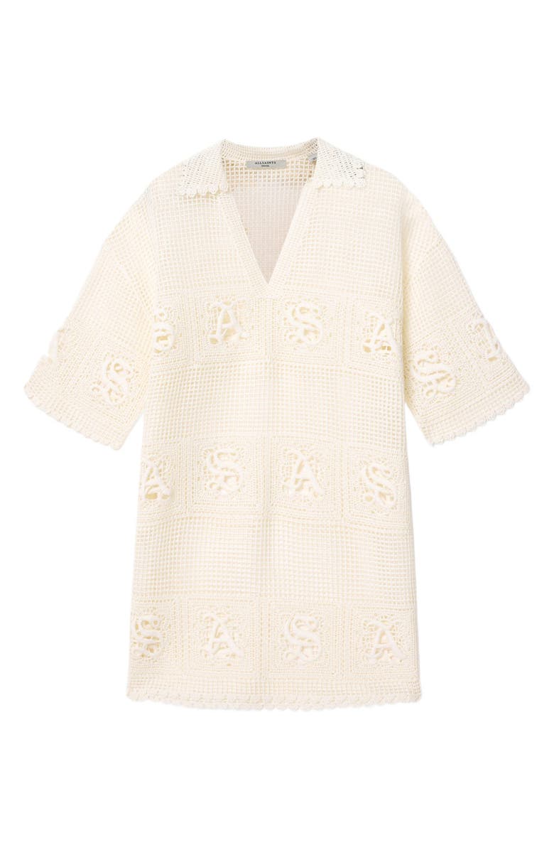 AllSaints Kyra Mesh Cover-Up Dress, Alternate, color, Chalk White
