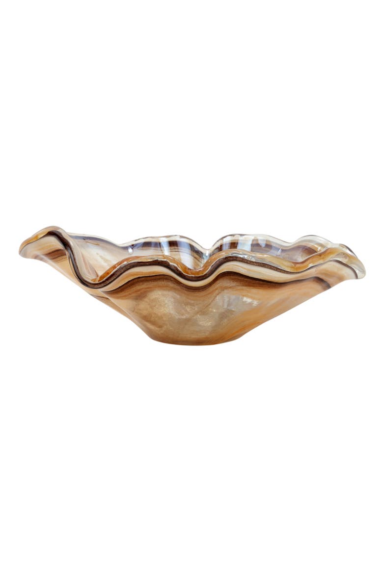 Onda Large Glass Bowl, Alternate, color, BROWN