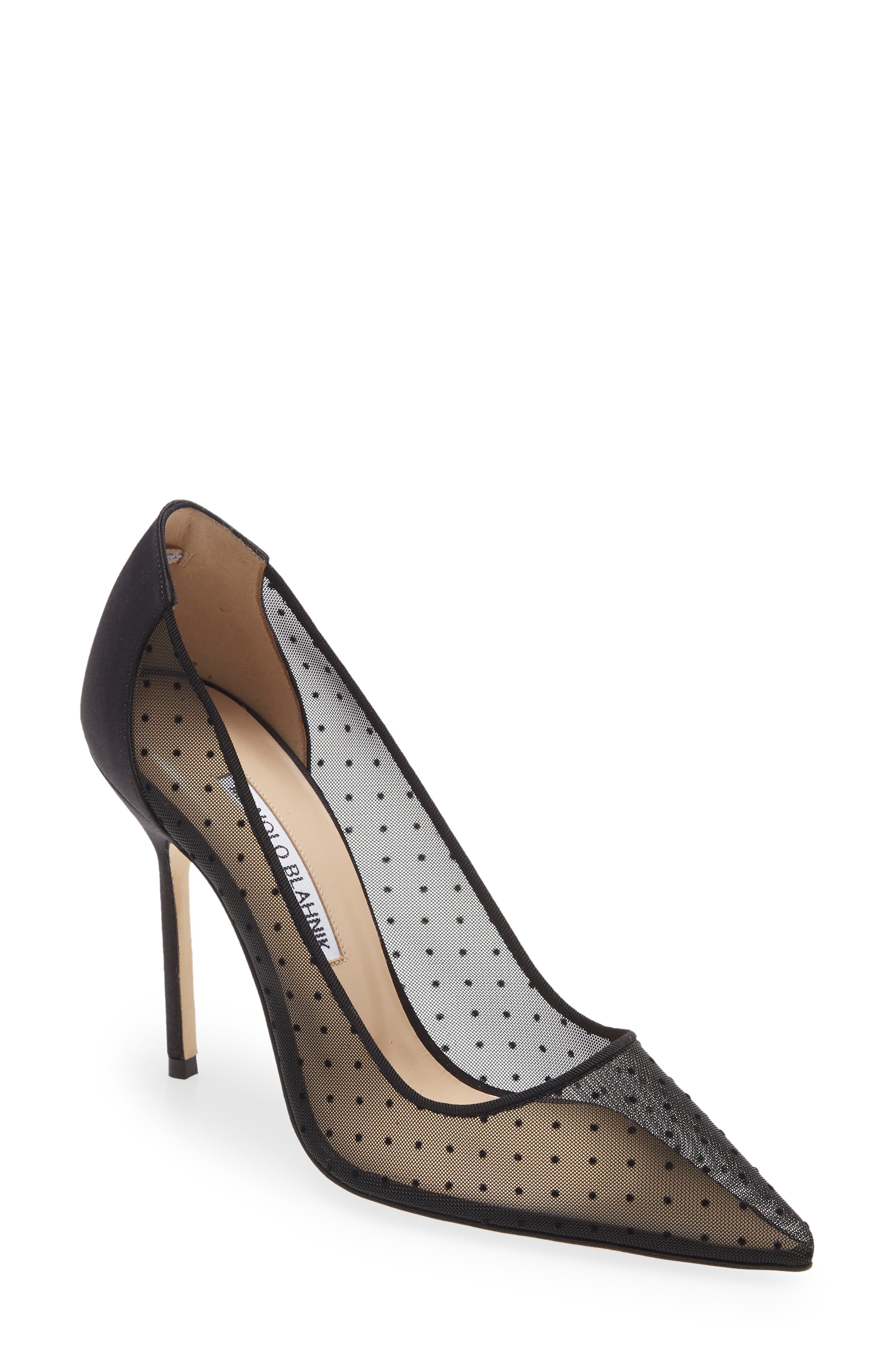 Manolo Blahnik BB Swiss Dot Pointed Toe Pump (Women) | Nordstrom