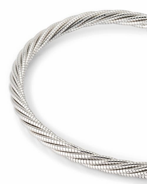 Jan Leslie Adjustable Stainless Steel Twisted Cable Cuff Bracelet In Metallic