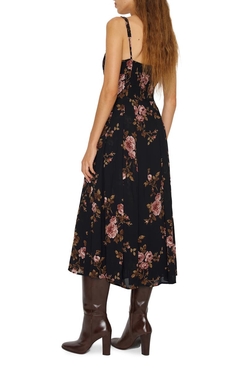 Reformation Katara Floral Georgette Midi Dress, Alternate, color, Ballad