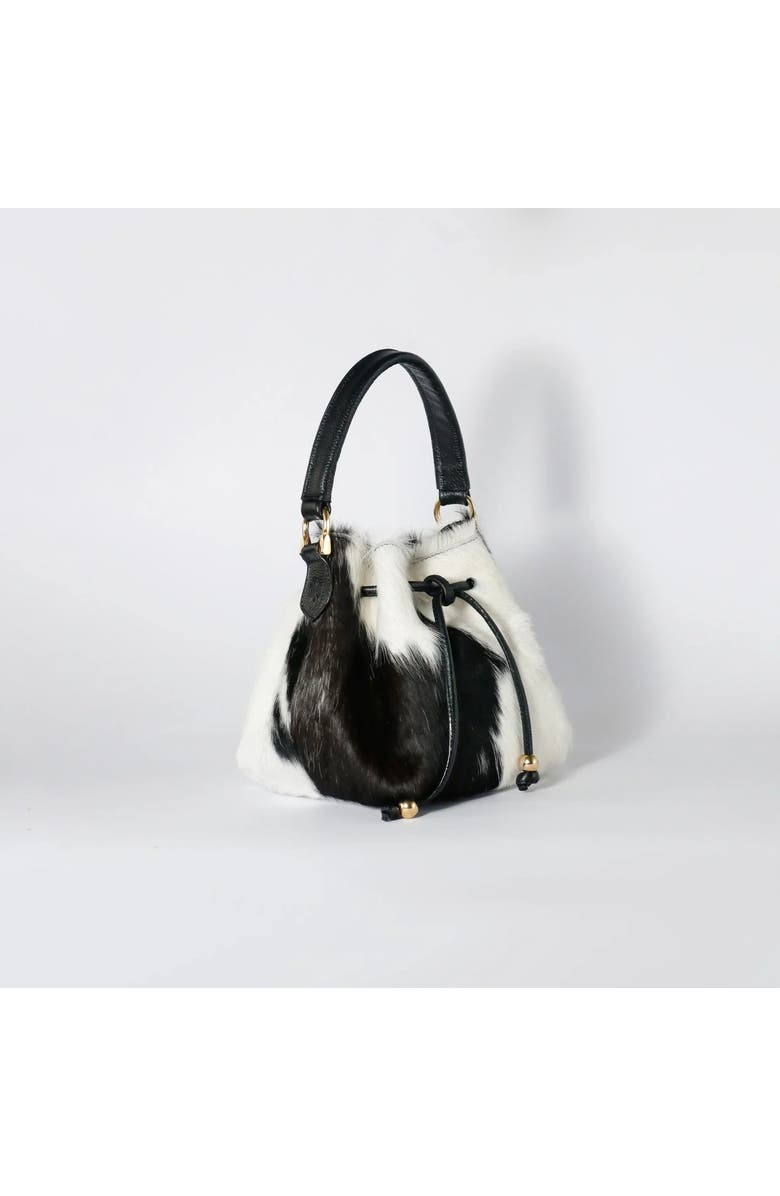 ROSZUAR Dualis Statement Handbag, Main, color, Black And White Natural Hair