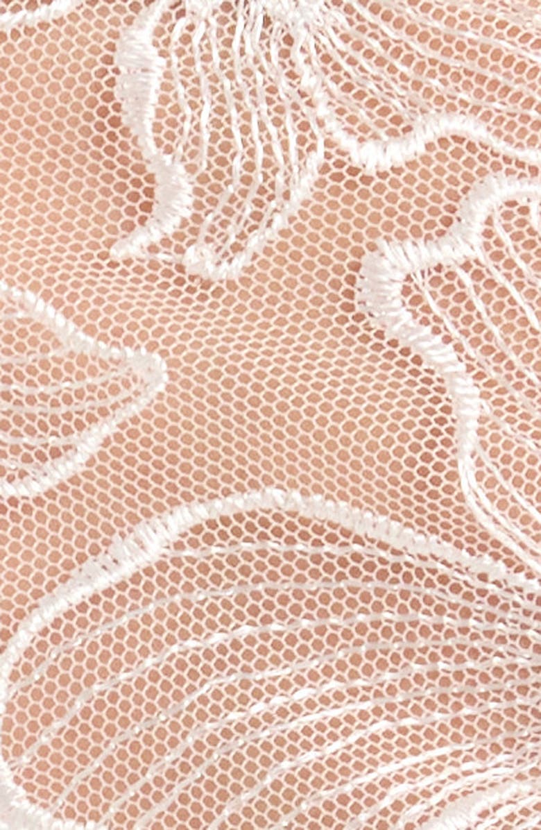 Hunkemöller Lauren Embroidered Mesh Garter Belt, Alternate, color, Snow White