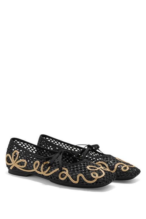 Margot Square-Toe Mesh Flats