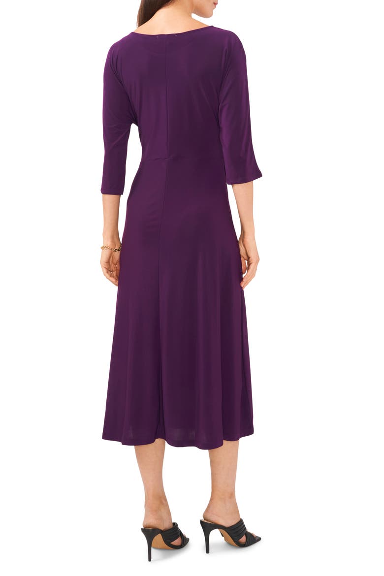 Tie Front Midi Dress, Alternate, color, LUXE PLUM 503