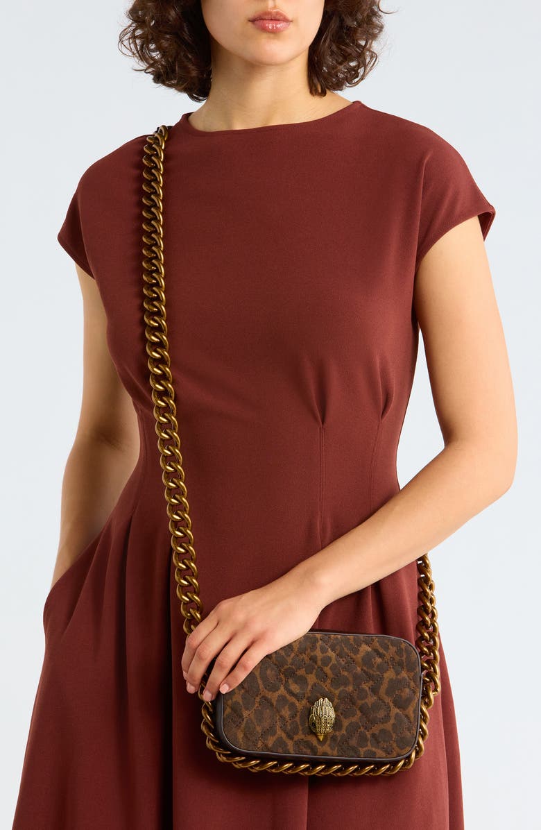 Kurt Geiger London Kensington Small Leather Camera Bag, Alternate, color, Dark Brown Com