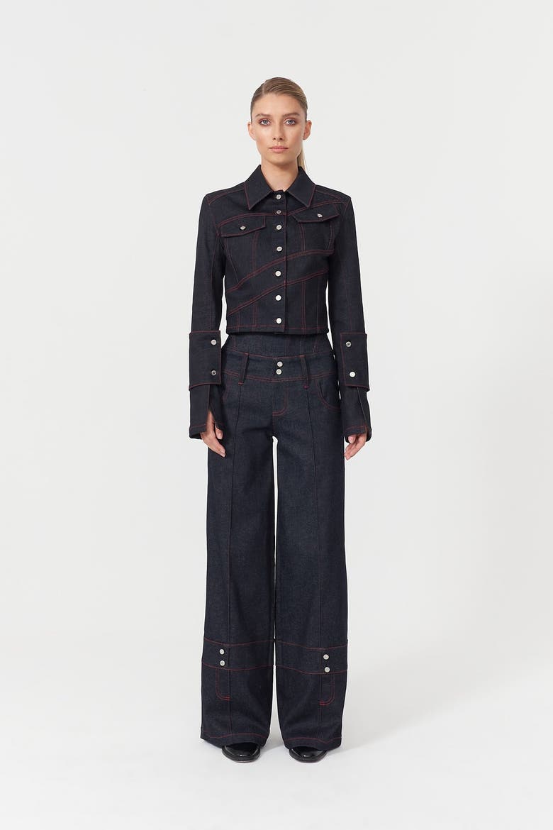 Davidson Jacket With Cross Sewed Detail, Alternate, color, Deep Blue