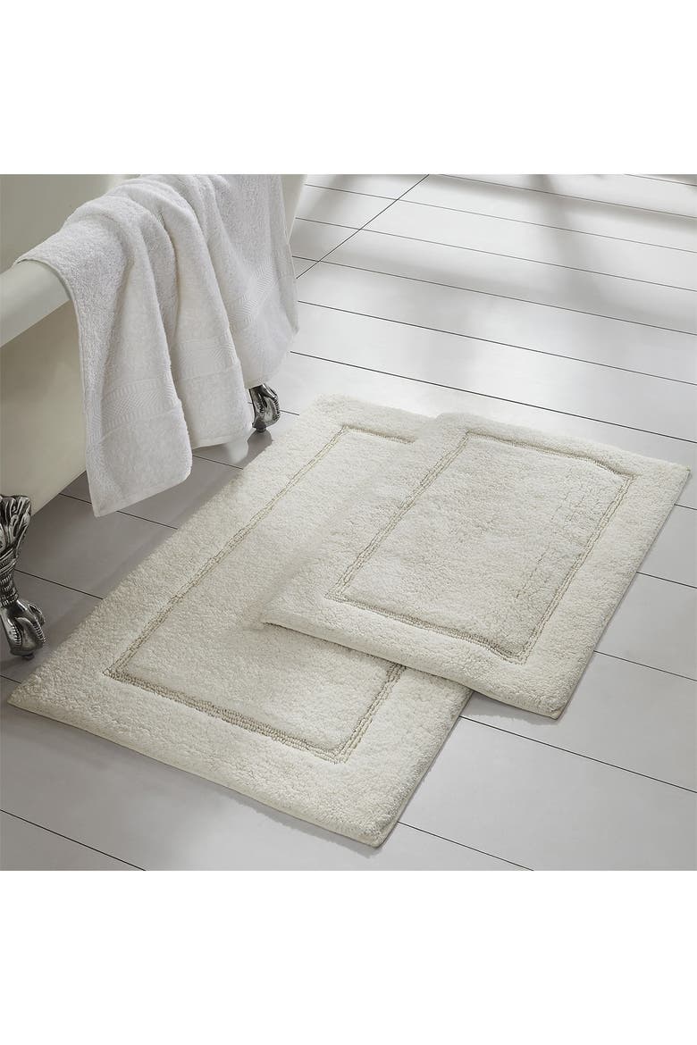Solid Loop Non-Slip Bath Mat 2-Piece Set, Alternate, color, WHITE
