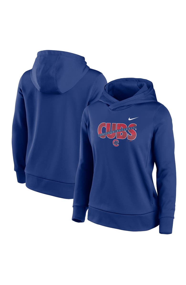 Nike Women's Nike Royal Chicago Cubs Club Angle Performance Pullover Hoodie, Main, color, 