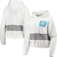 REFRIED APPAREL Women's Refried Apparel White Miami Dolphins Sustainable Crop Dolman Pullover Hoodie