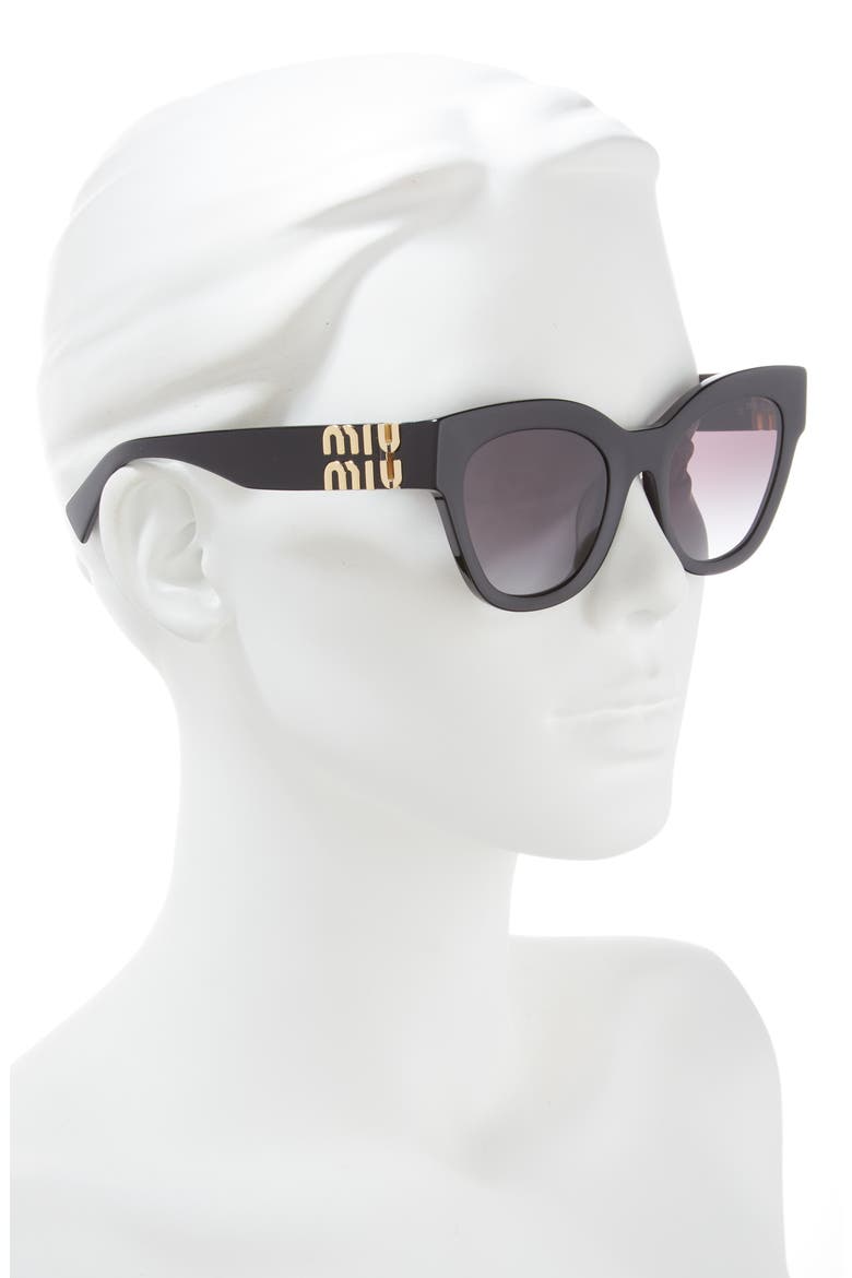 51mm Gradient Square Sunglasses, Alternate, color, BLACK / GREY GRADIENT
