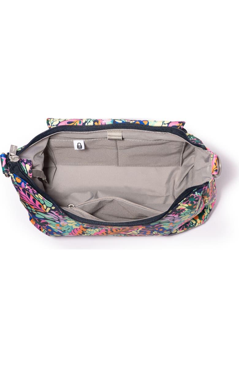 BAGGALLINI Coastal Flip Lock Half Moon Bag, Alternate, color, Paradise Print