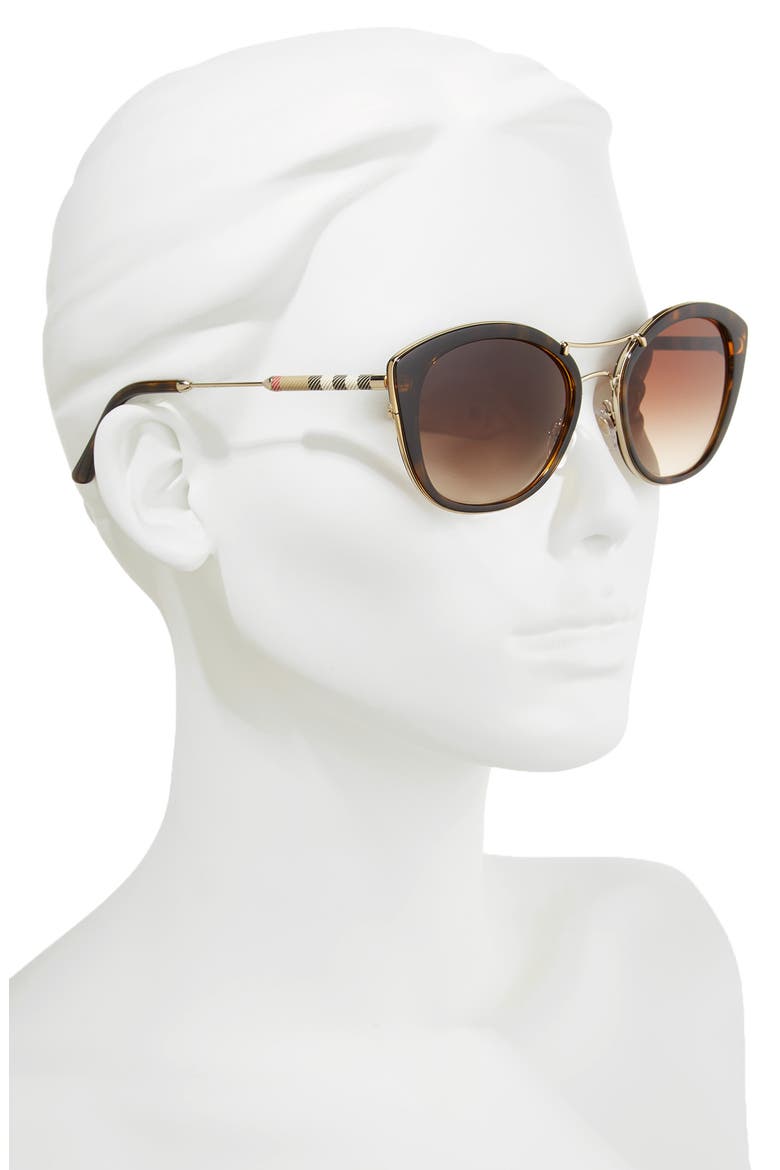 53mm Gradient Sunglasses, Alternate, color, DARK HAVANA