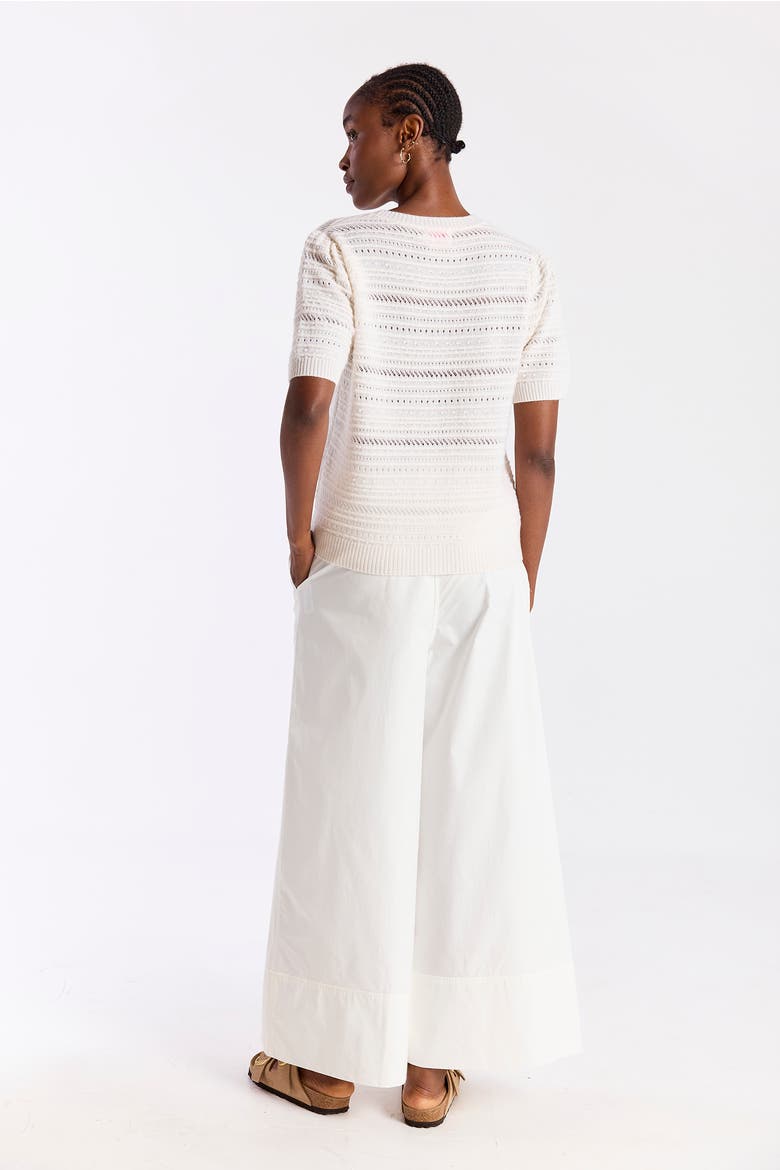 Textured Taylor 100% Cashmere Top, Alternate, color, Organic White