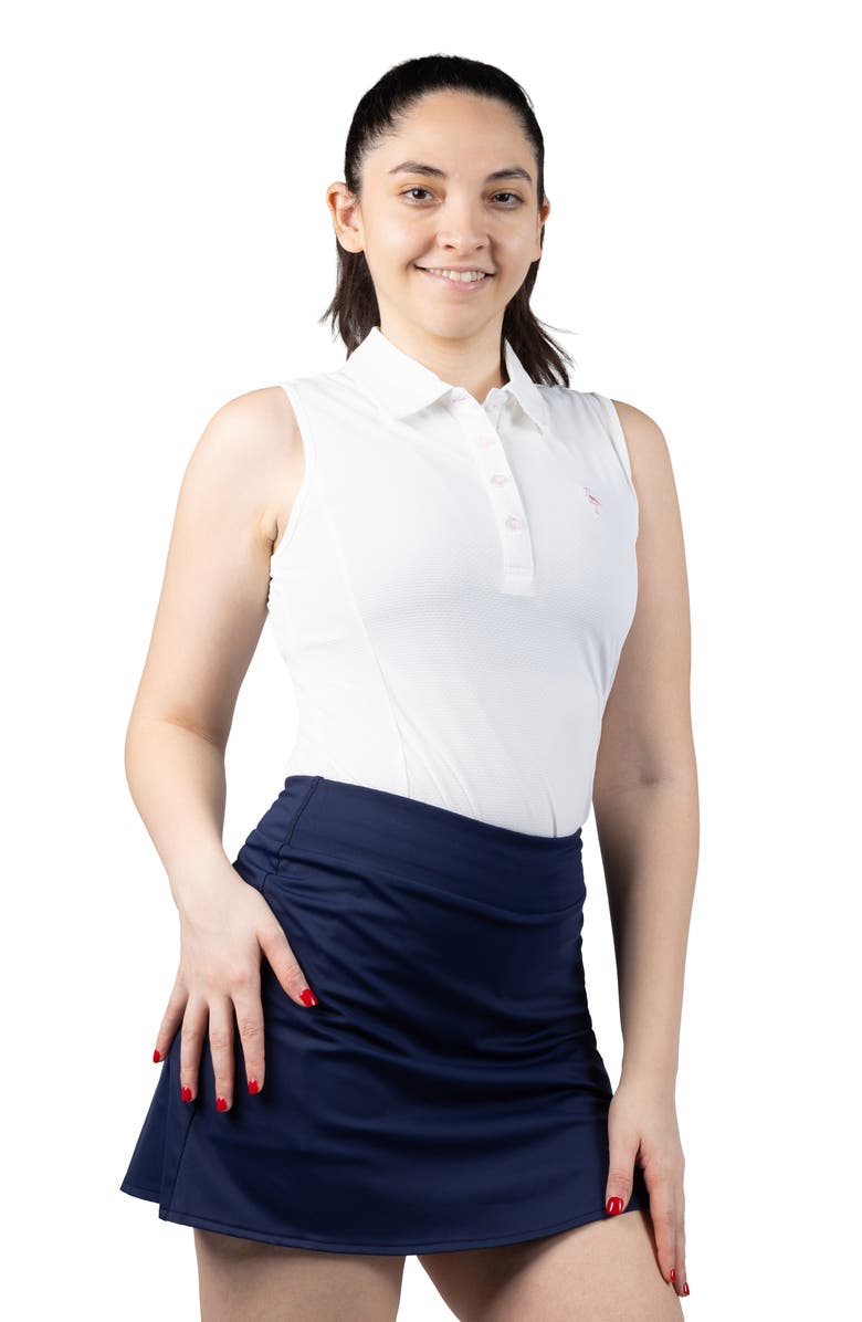 TailorByrd Textured Grid Polo Tank, Alternate, color, White