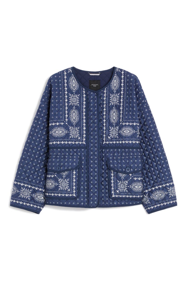 Jader Bandana Print Quilted Cotton Jacket, Alternate, color, NAVY