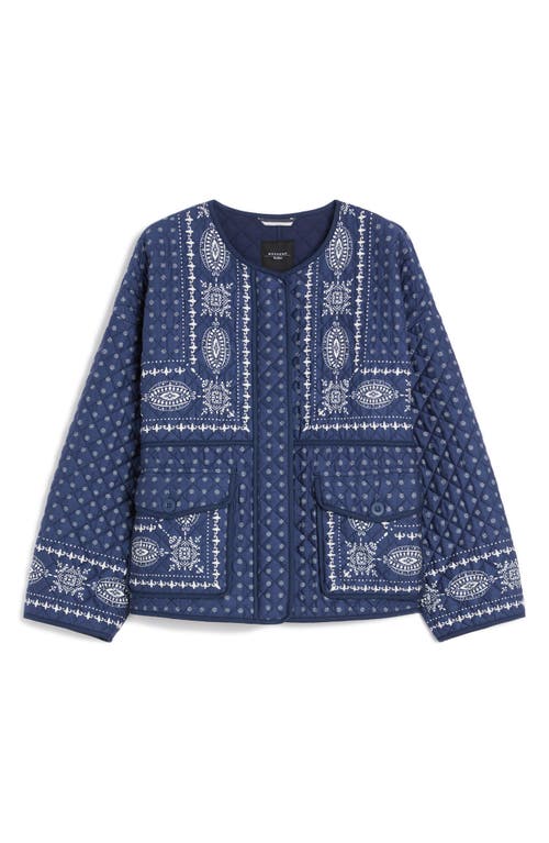 Weekend Max Mara Jader Bandana Print Quilted Cotton Jacket In Blue