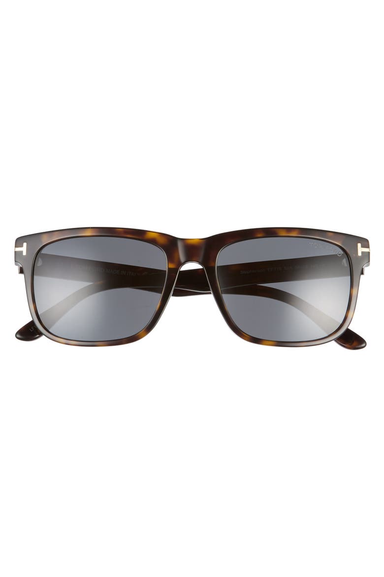 Stephenson 56mm Rectangle Sunglasses, Alternate, color, DARK HAVANA / SMOKE