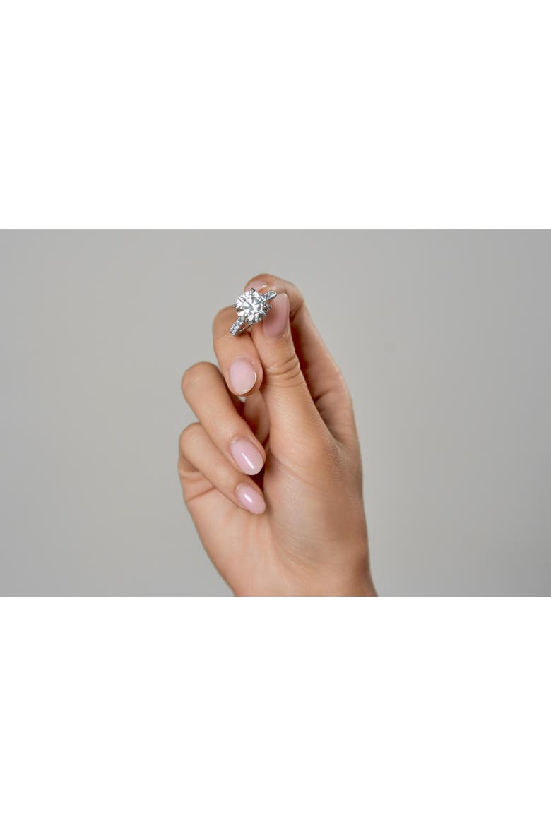 Laryssa 14K Gold Round Lab Grown Diamond Hidden Halo Engagement Ring - 7 Cts, Alternate, color, 14K White Gold