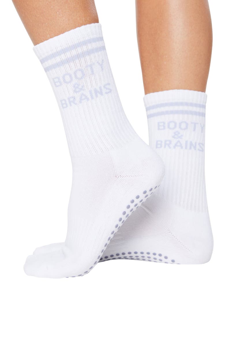 Souls. Booty & Brains Ankle Grip Socks, Main, color, White