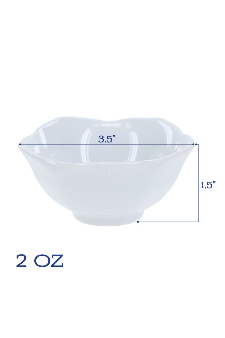 Set of 6 Lotus Bowls, Alternate, color, WHITE