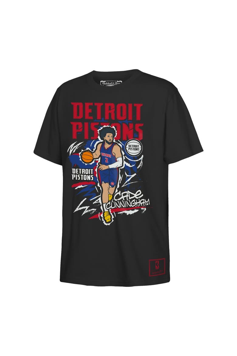 Youth Mitchell & Ness Cade Cunningham Black Detroit Pistons Chalked Up Player T-Shirt, Alternate, color, Black