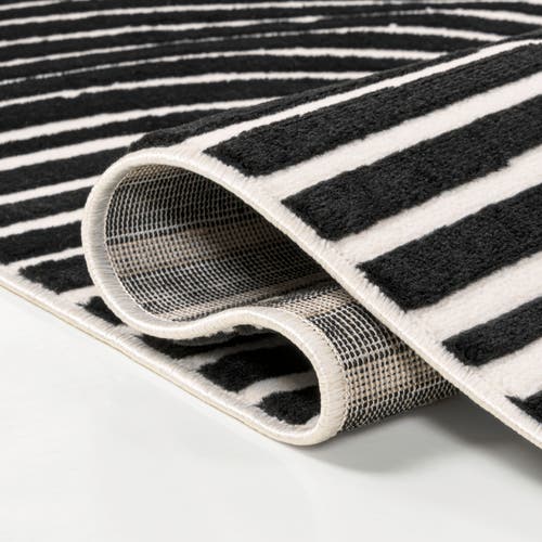 Jonathan Y Hallie High-low Minimalist Curve Geometric Indoor/outdoor Area Rug In Black