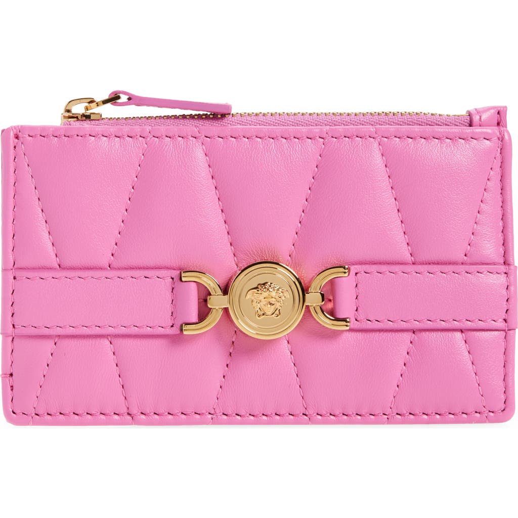 Versace Medusa '95 Quilted Leather Zip Card Holder