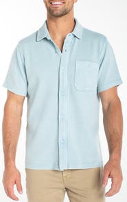 Liverpool Los Angeles Short Sleeve Piqué Knit Button-Up Shirt