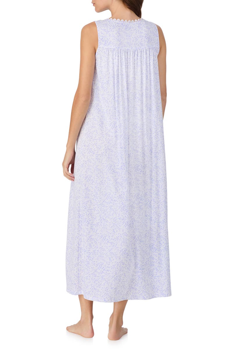 Eileen West Ballet Sleeveless Cotton Nightgown, Alternate, color, Lavender Print