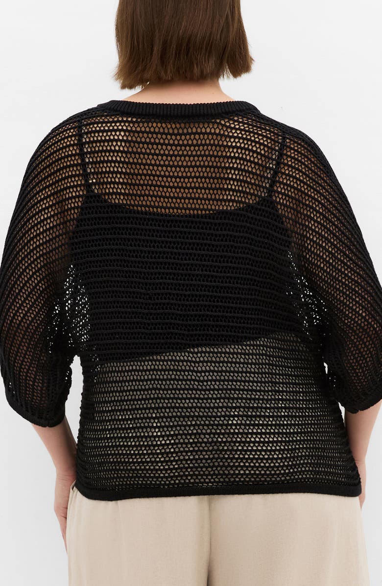 City Chic Resort Sheer Open Knit Top, Alternate, color, 