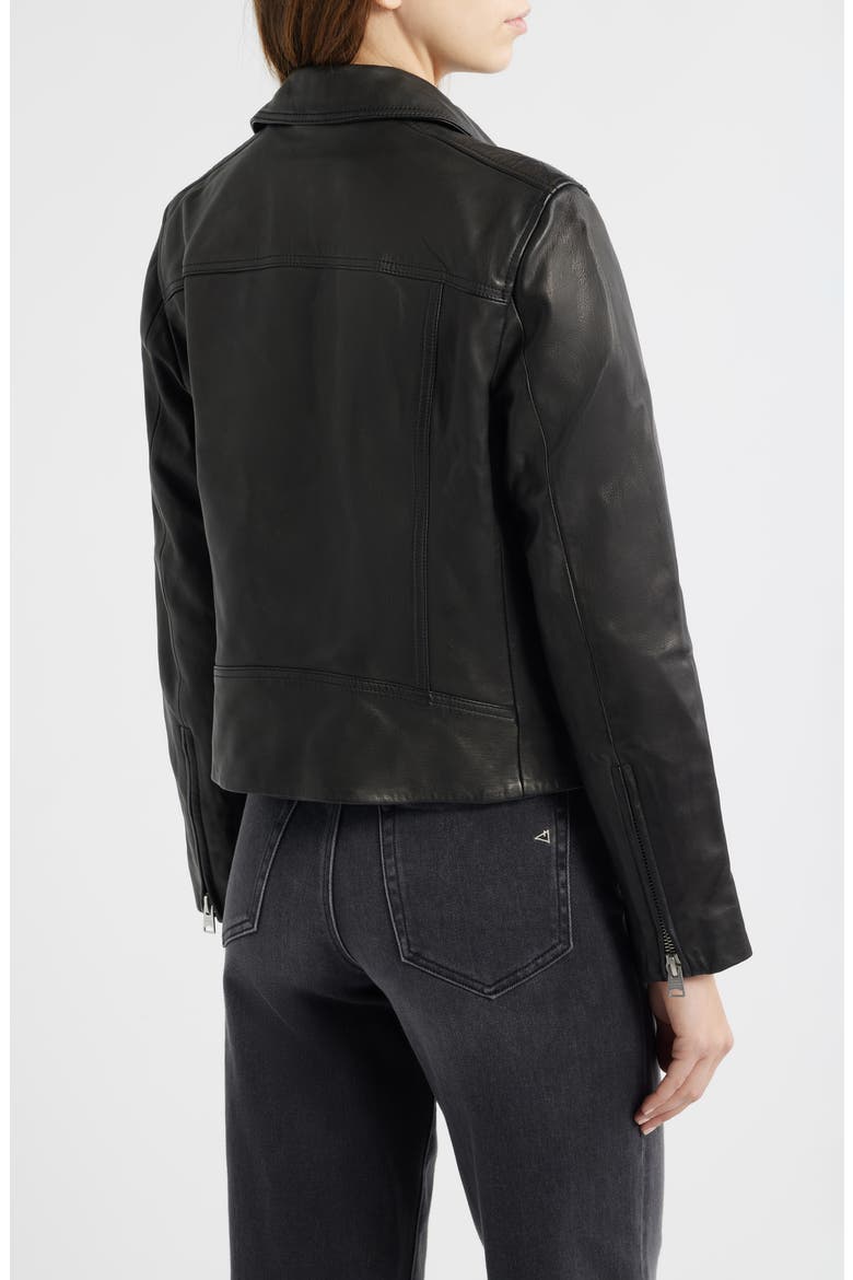 Dalby Leather Biker Jacket, Alternate, color, BLACK