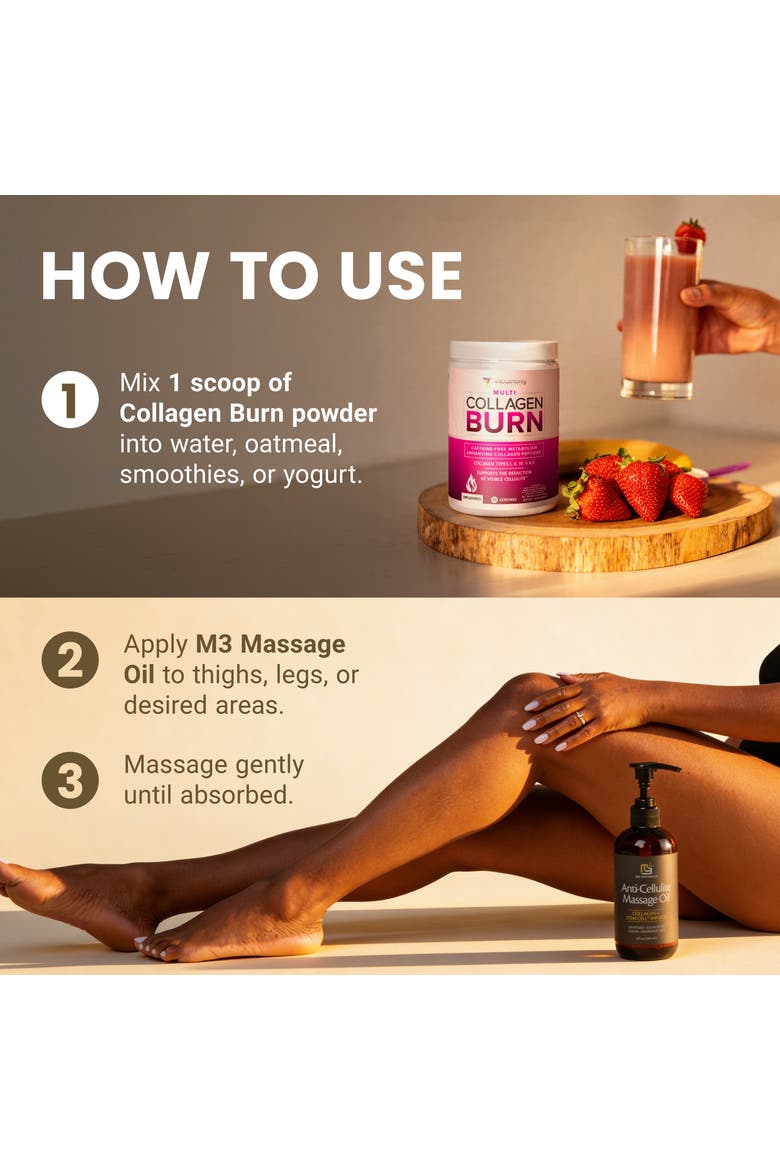 Anti-Cellulite Oil & Collagen Burn Bundle, 8oz, Alternate, color, None