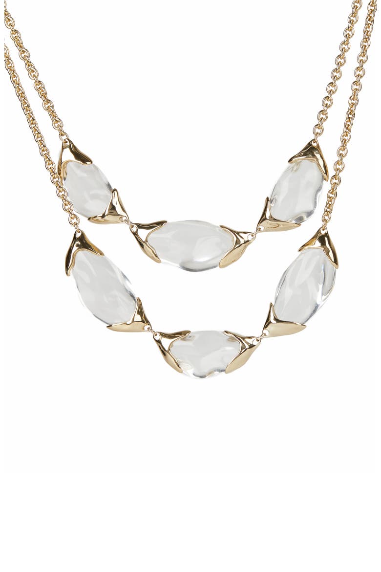 Encased Pebble Double Strand Necklace, Main, color, CLEAR