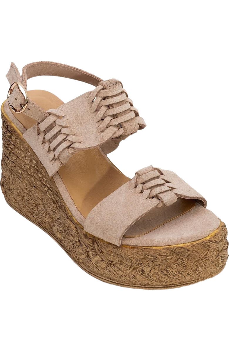 Forever & Always Shoes Olien Suede Leather Platform Espadrilles, Main, color, Beige Suede Leather