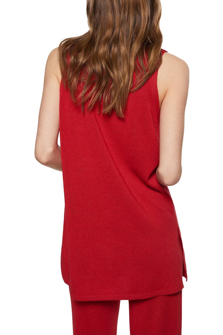 Oversize Button Front Sweater Vest, Alternate, color, STRAWBERRY