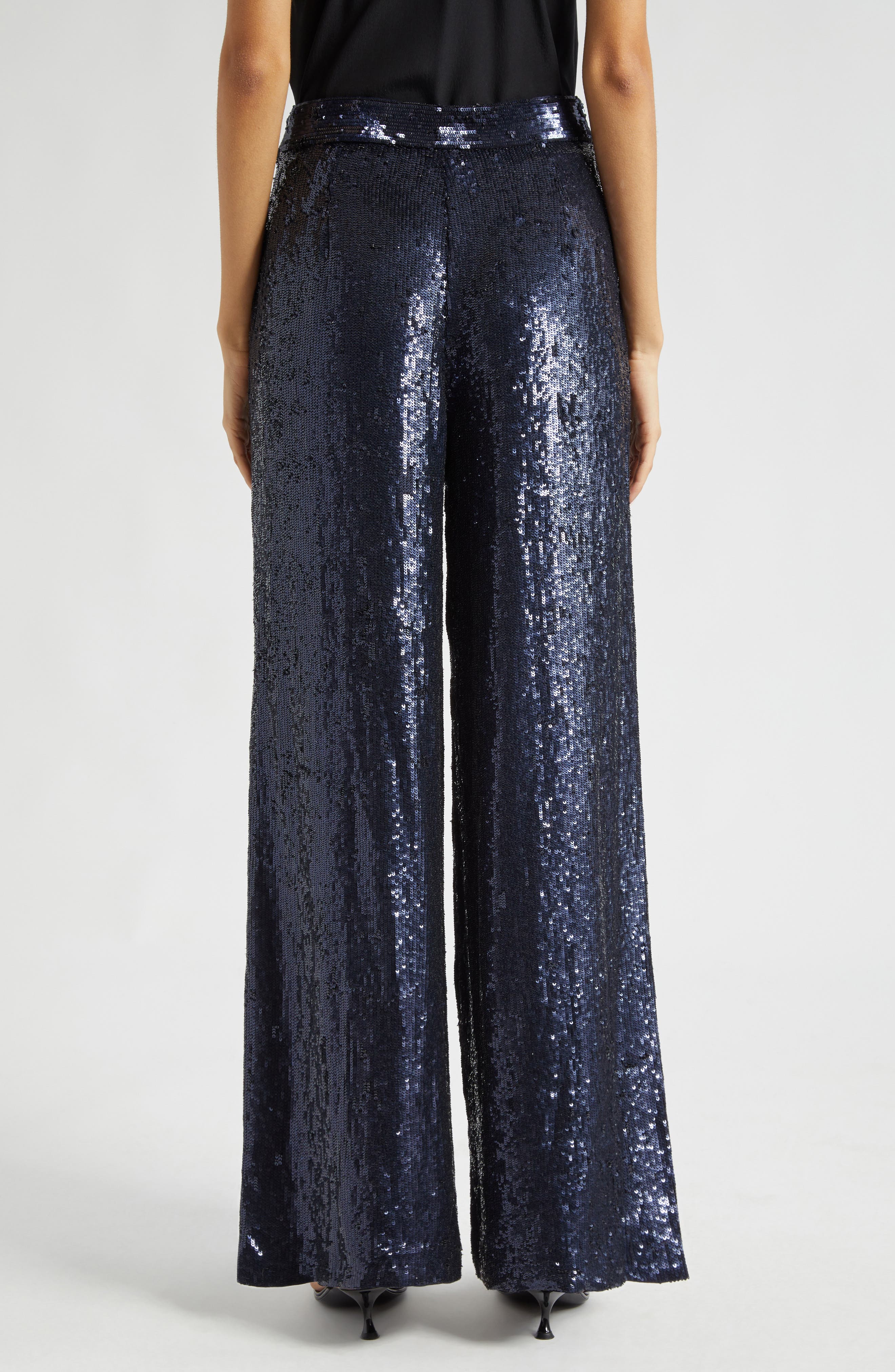 Adieu Sequin Wide Leg Silk Pants - image 2