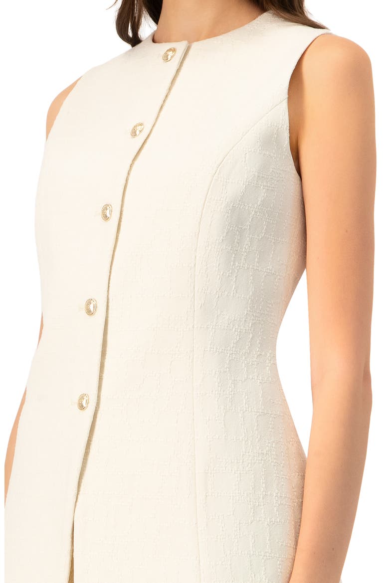 Tailored Vest with Front Buttons, Alternate, color, Ivory