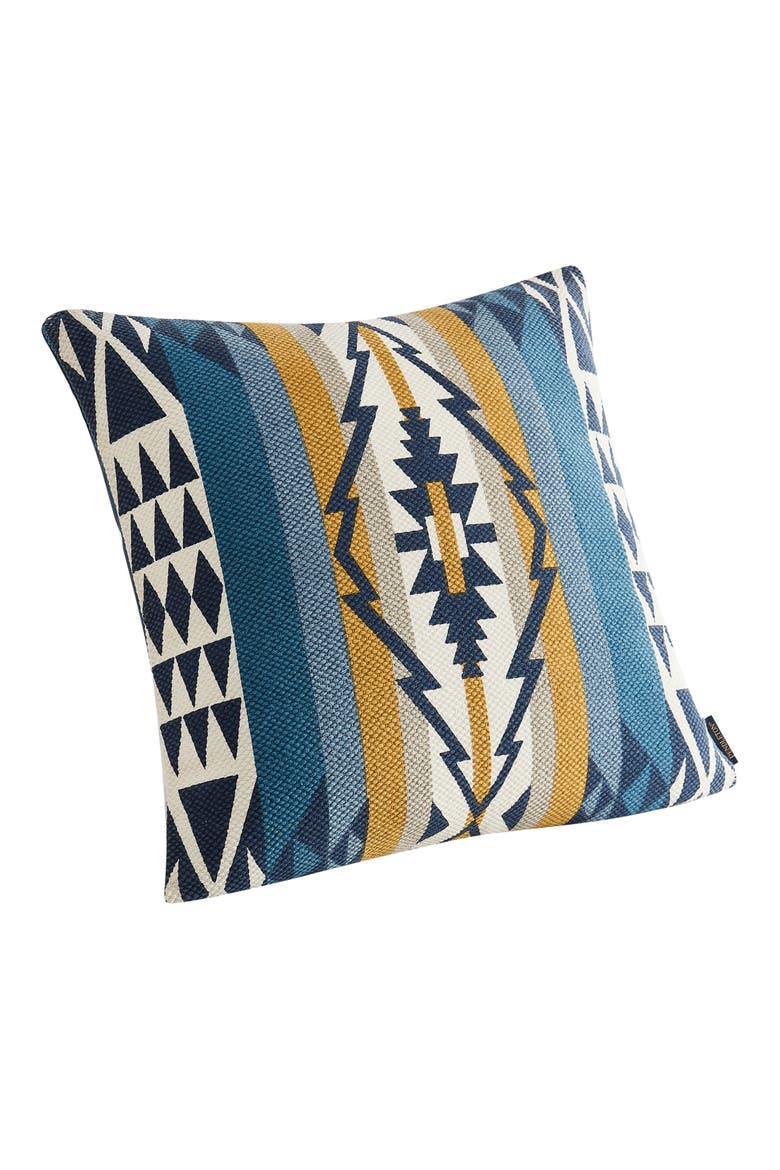 Trapper Peak Square Accent Pillow, Alternate, color, BLUE