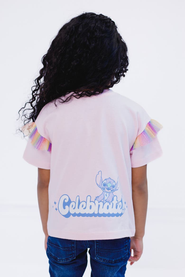Lilo & Stitch Birthday Graphic T-Shirt, Alternate, color, Angel Light Pink