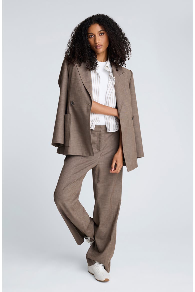 Stripe Crop Button-Up Shirt, Alternate, color, WHEAT/ BARK COMBO