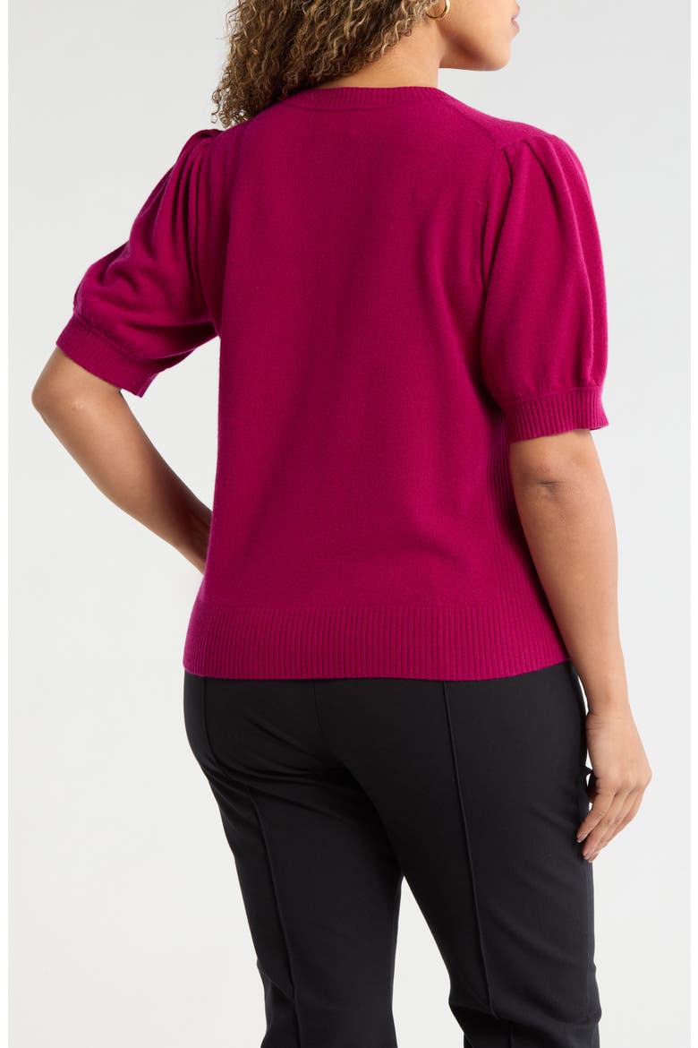 Puff Sleeve Wool & Cashmere Sweater, Alternate, color, PINK PLUMIER