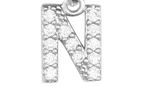 Adornia Silver Stretch With Mini Crystal Initial Bracelet Set In Silver-n