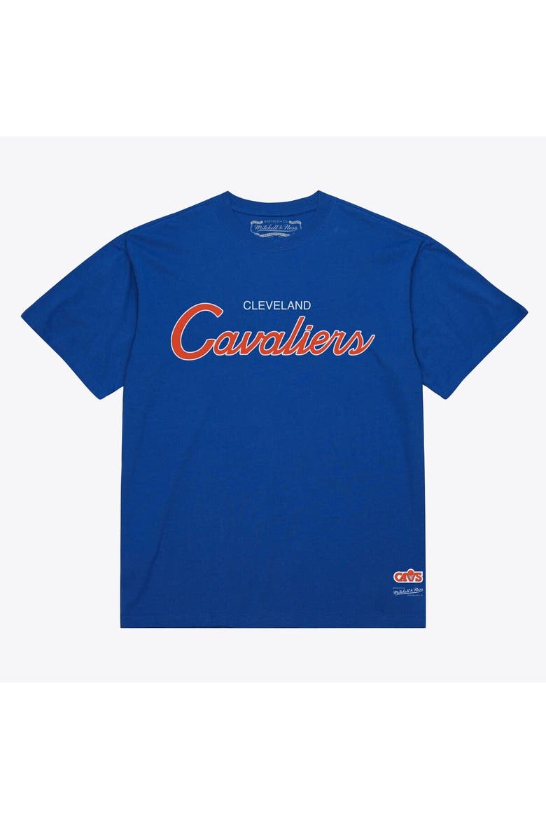 Men's Mitchell & Ness Royal Cleveland Cavaliers Vintage Wordmark T-Shirt, Main, color, Royal