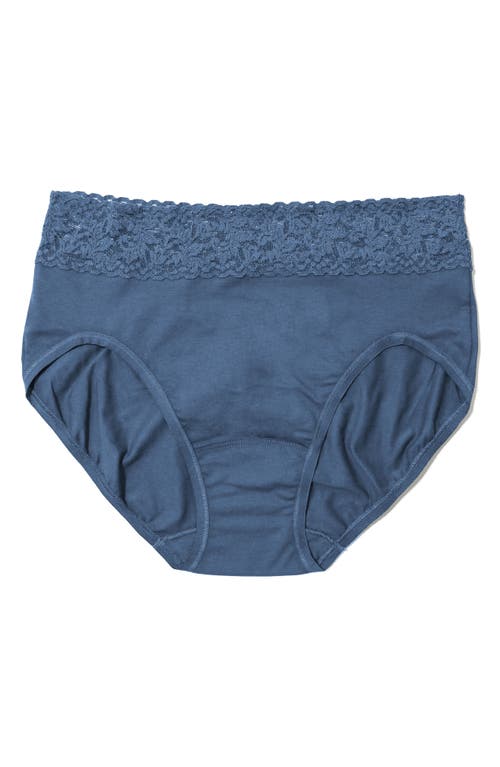 Hanky Panky Supima® Cotton French Brief In Washed Indigo Blue