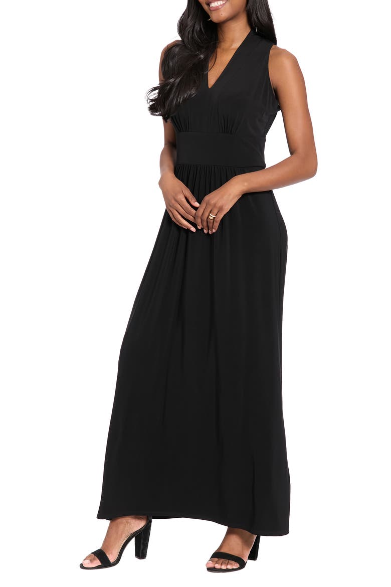 V-Neck Sleeveless Maxi Dress, Alternate, color, BLACK