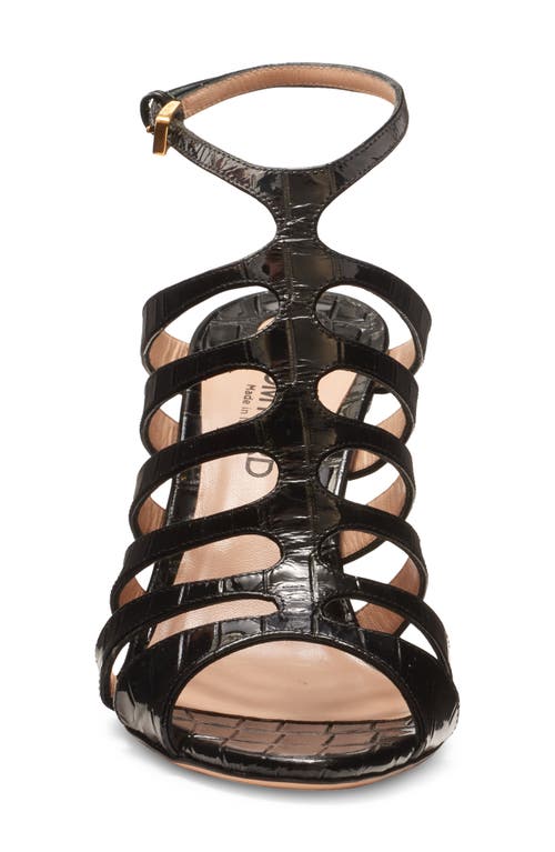Tom Ford Carine Croc-effect Patent-leather Sandals In Black